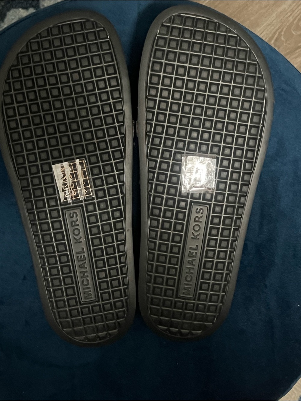 Michael Kors Brown and Black Monogram Slide Sandals - Picture 2 of 2